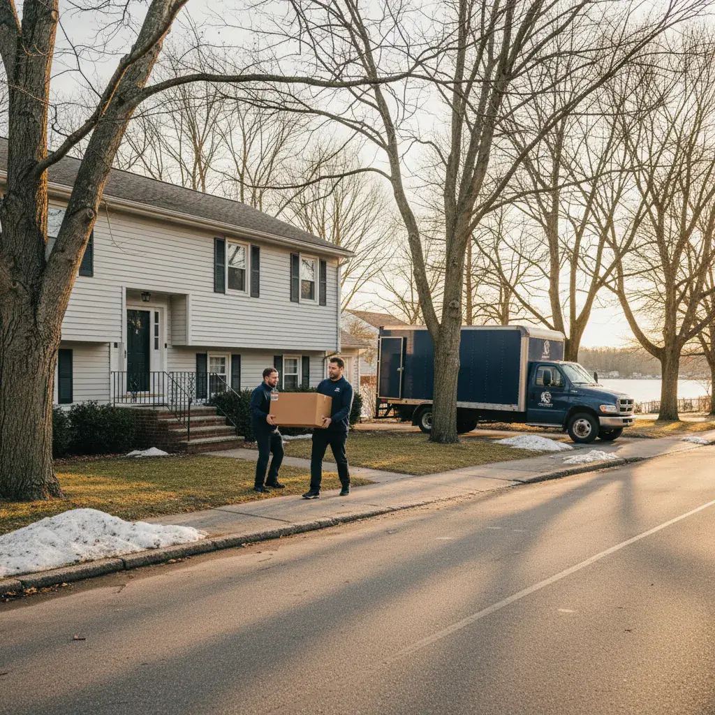Eastside Movers crew working a move in Franklin, MA