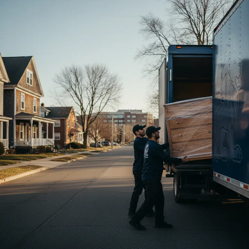 Eastside Movers crew working a move in Franklin, MA