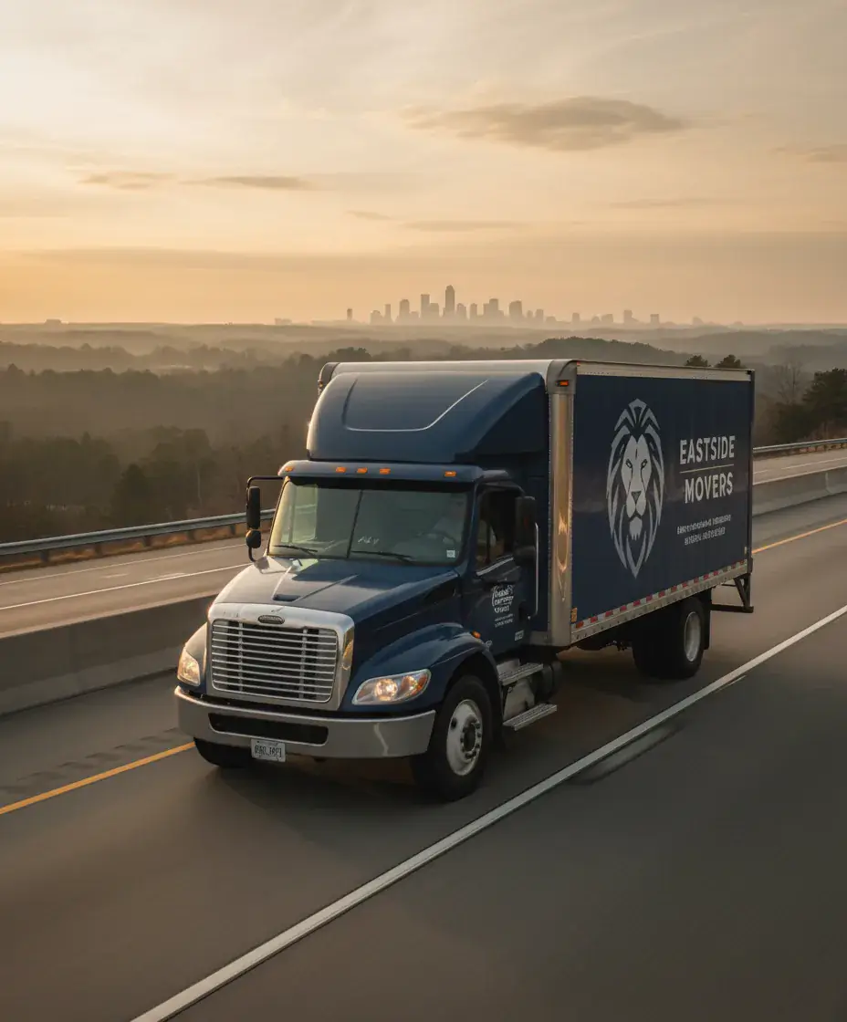 Eastside Movers truck on the Boston to Greensboro route