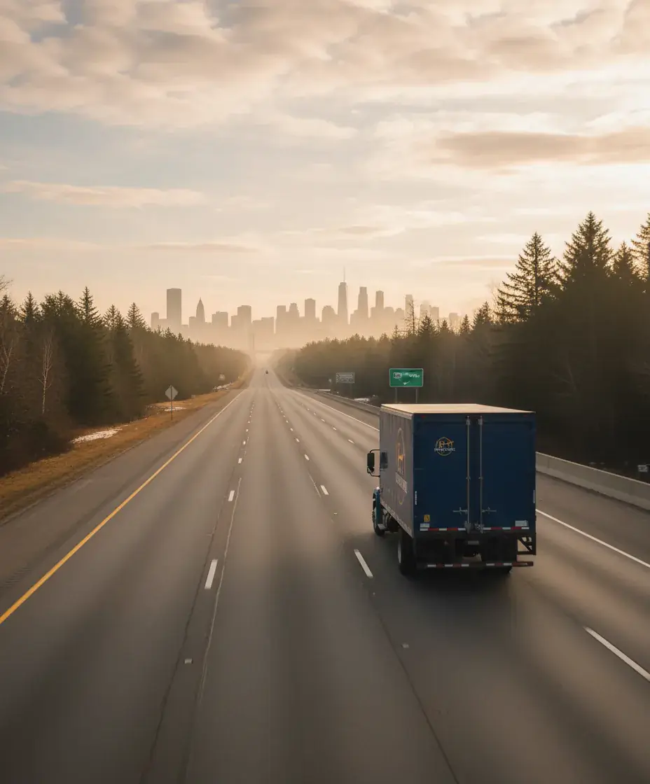Eastside Movers truck on the Boston to Queens route